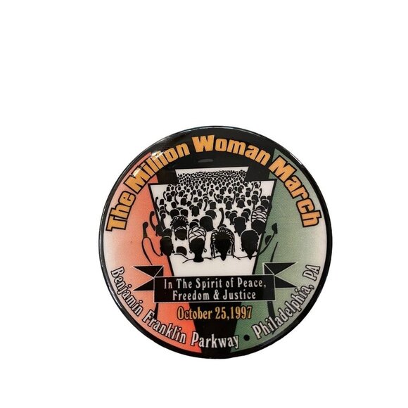 The Million Woman March October 25 1997 Philadelphia Pinback Button Benjamin Fra - Picture 1 of 14